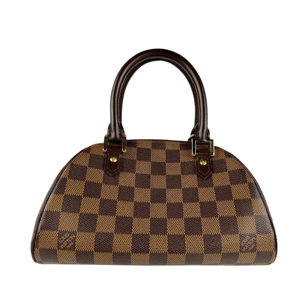 Louis Vuitton Damier Ribera Top Handle Bag Canvas Gold Brown